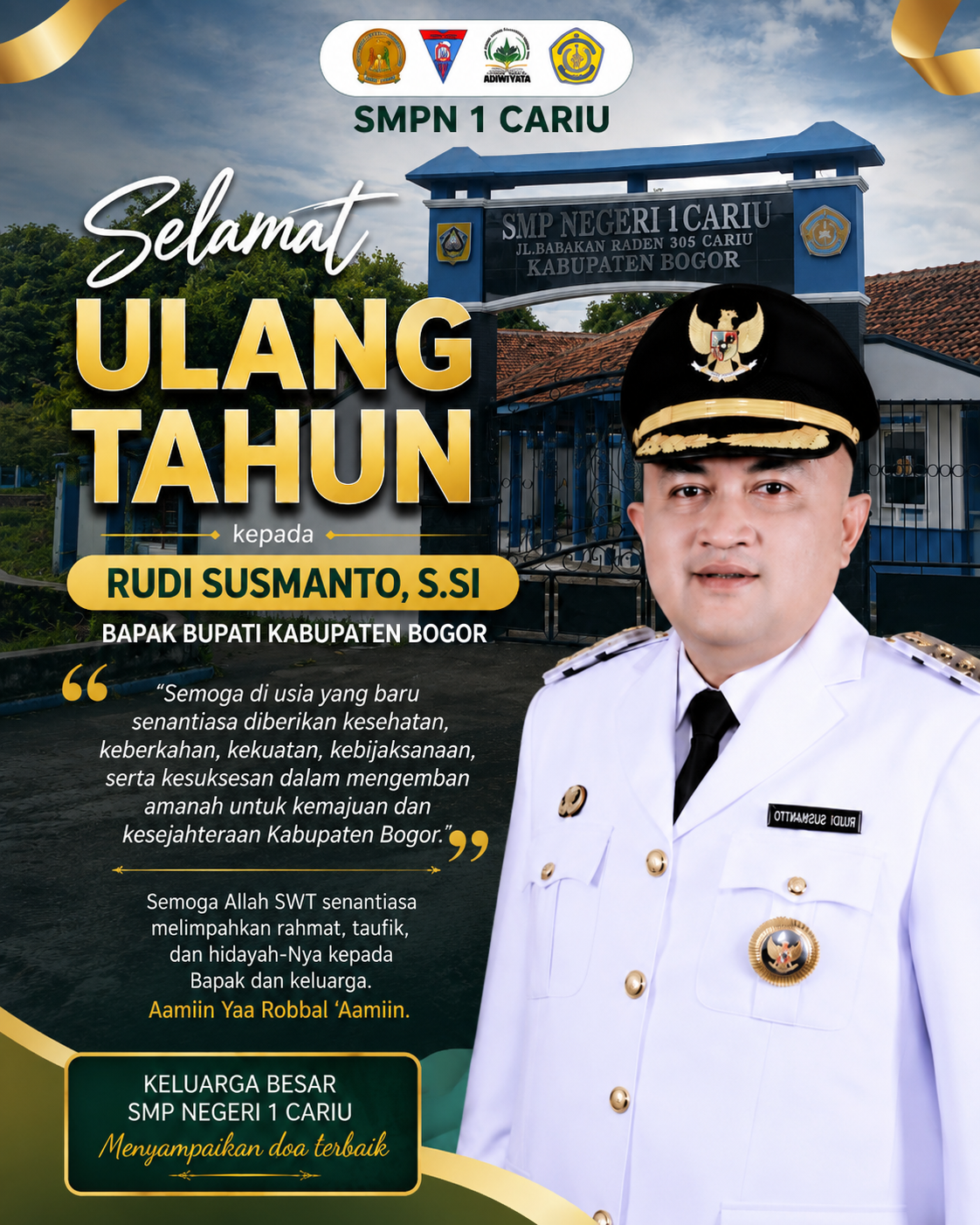 SMP Negeri 1 Cariu Sampaikan Ucapan Selamat Ulang Tahun kepada Bupati Bogor