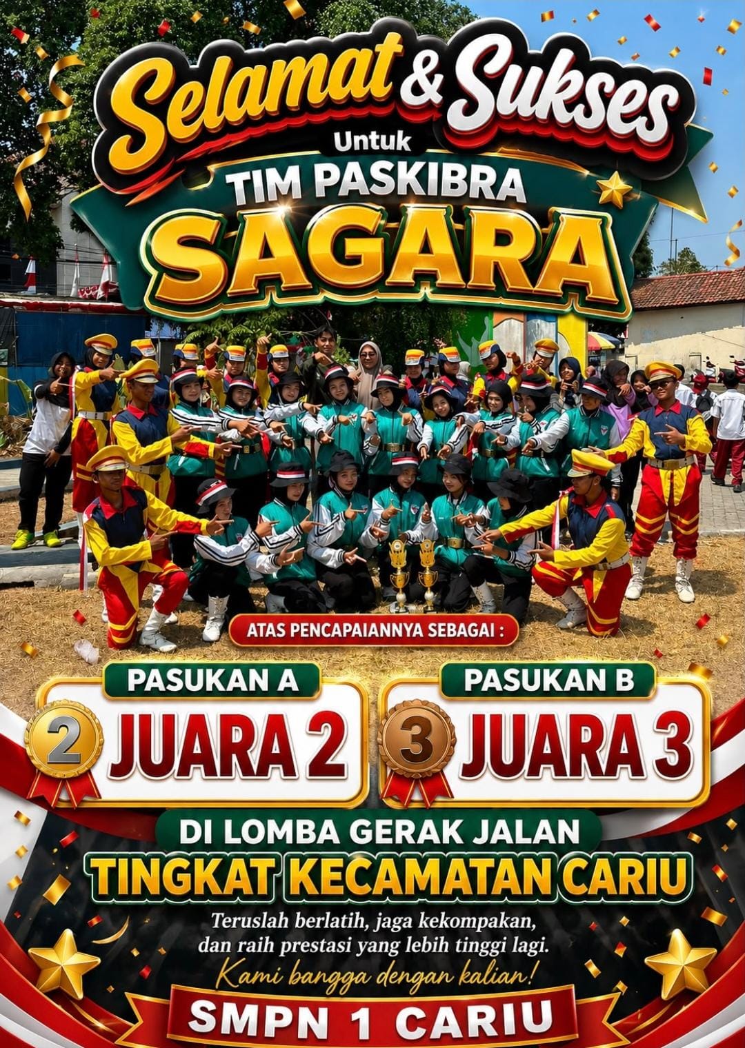 SAGARA Raih Juara II & III Lomba Gerak Jalan Tingkat Kecamatan Cariu